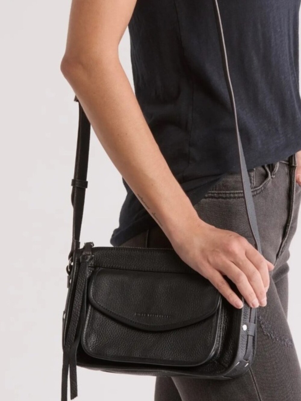 Rare ! Aimee Kestenberg Leather ' Cargo Muse ' Black Bag